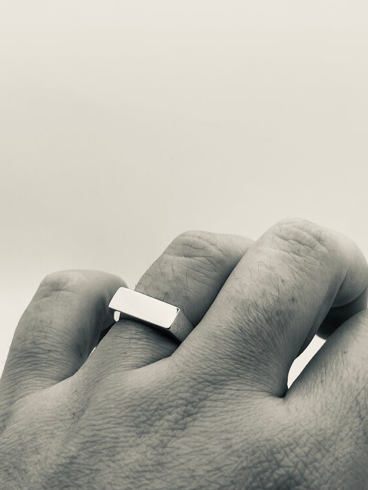 Anillo de sello rectangular